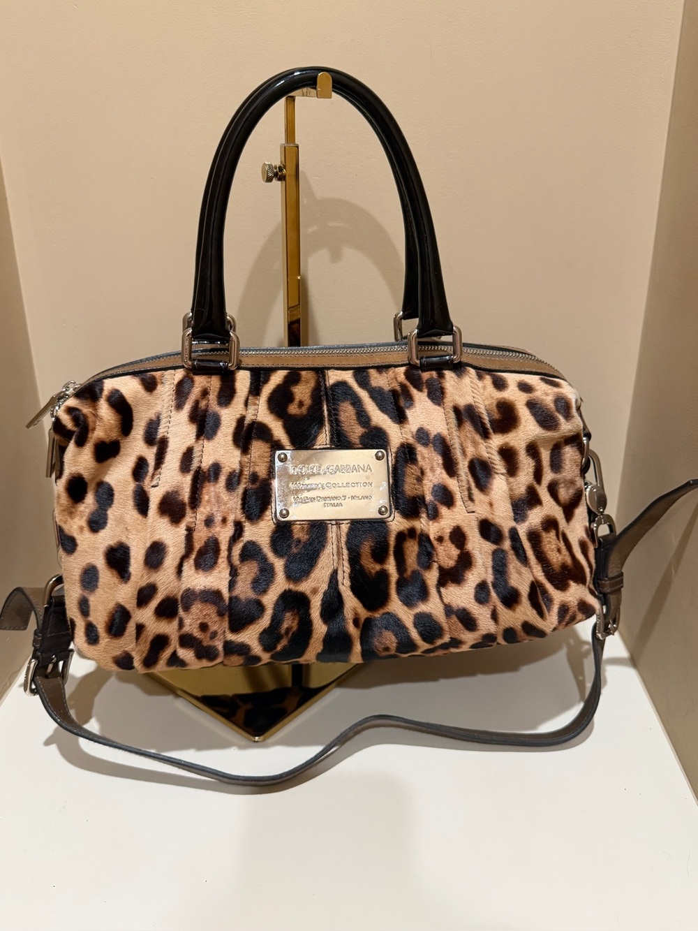 Dolce & Gabbana Miss Urbanette Calf Hair Leopard 🐆 Print Satchel